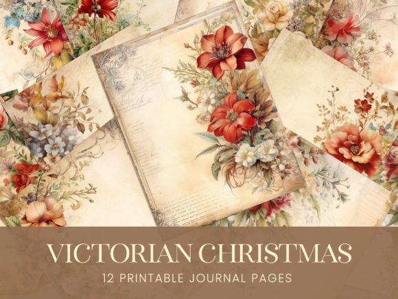 Download Antique Victorian Christmas Floral Paper - Premium Resources